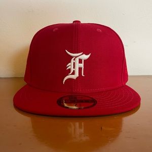 Fear Of God Essentials Fitted Cap Red - Size 7 5/8 NEW PERFECT CONDITION